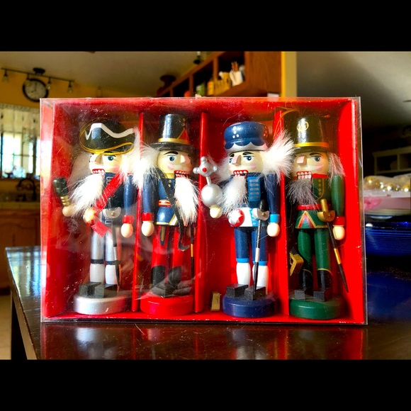 Set of 4 Wooden Nutcracker Ornaments